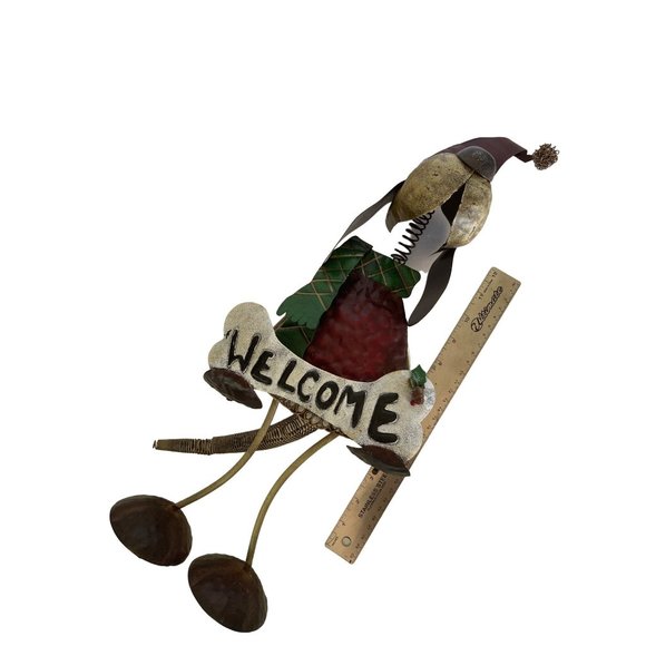 Metal Wobble Welcome Hound Dog Statue Figurine Sculpture Abstract Stands 20" - Picture 7 of 12